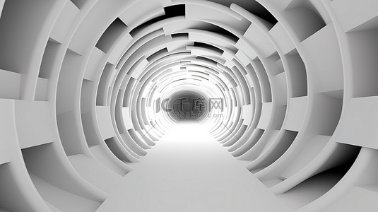 免费个人简历背景图片_空灵的白色隧道当代 3D 渲染插图