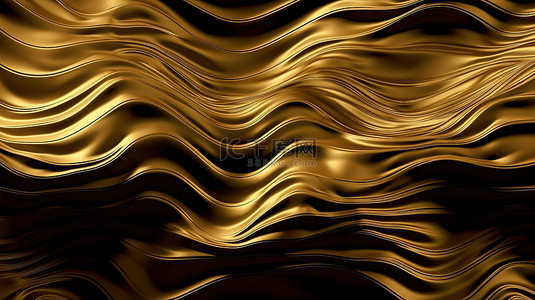 浅色背景元素背景图片_闪闪发光的金色波浪 3d 渲染抽象背景