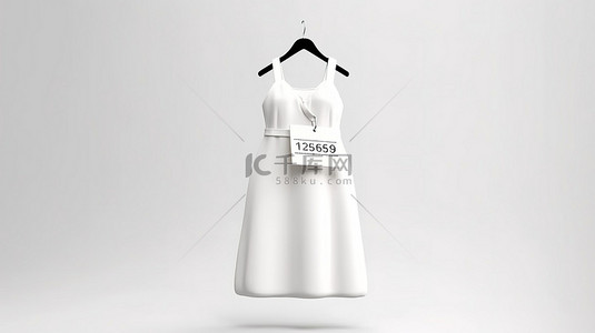 白色背景的 3D 渲染，带有指示超小尺寸的织物服装标签