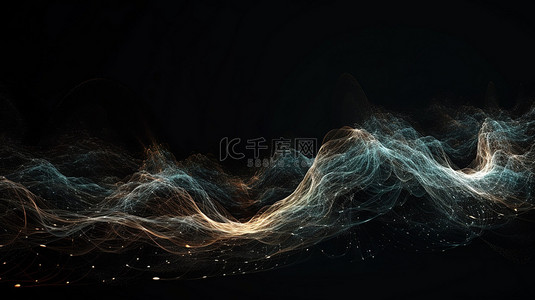 全球移动背景图片_抽象现代背景 3d 渲染中的流动粒子