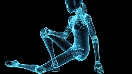 人力量背景图片_一位女医生练习瑜伽的插图，重点突出脊柱