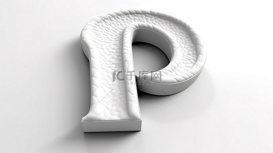 大写p背景图片_白色背景上的大写字母 p，带有 3D 皮革纹理字体
