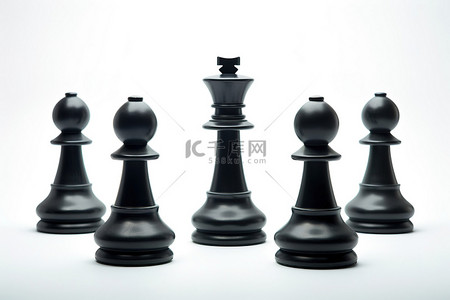 国际象棋比赛中的几个黑色棋子