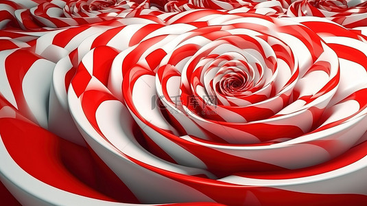 光效应漩涡背景图片_3d 渲染中的创意艺术品红色和白色漩涡板
