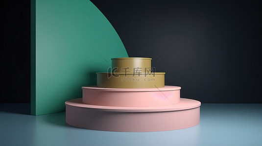 医学产品ppt背景图片_年度空领奖台 3d 渲染背景的颜色，用于产品展示