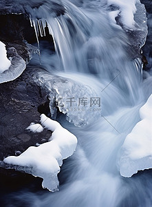 河冰背景图片_冬天结冰的河溪