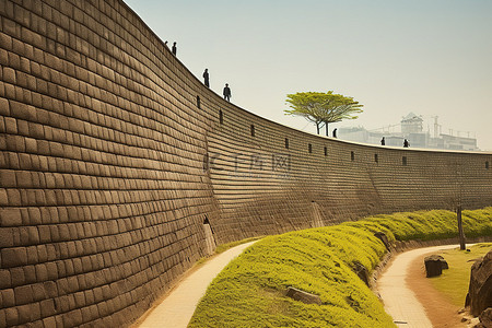 韩国城南市的街道和墙壁