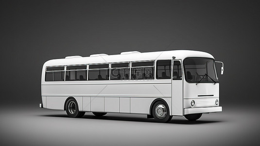 适合城市通勤的背景图片_适用于城市和郊区旅行的紧凑型白色巴士，非常适合通勤和探索城市 3D 渲染