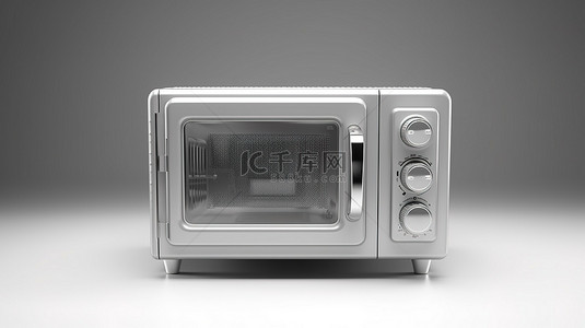 复古厨房背景图片_复古厨房中老式单色微波炉的前视图 3D 渲染