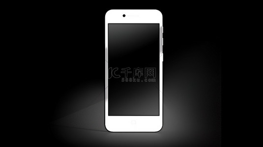 3D 渲染中的空白屏幕白色手机模型