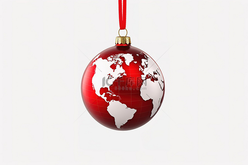 圣诞节圆形地球仪png透明背景png剪贴画