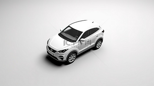 vi效果展示模板背景图片_具有纹理效果的白色孤立汽车的 3D 渲染