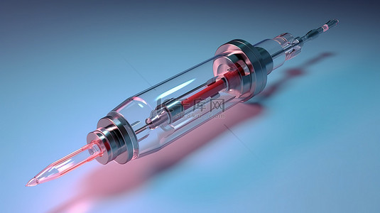 用于家庭疫苗接种的医用注射器和针头的 3D 渲染