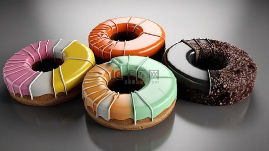 以 3D 形式呈现的标志性甜甜圈图，用于商业图表