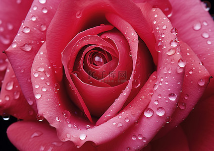 红玫瑰背景背景图片_花瓣上有雨滴的粉红玫瑰