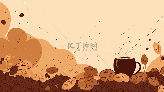 培培背景图片_咖啡烘培插画背景边框