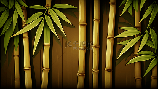简笔植物背景图片_竹子绿色卡通背景