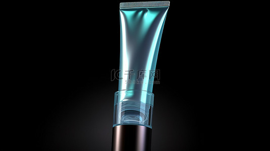 产品主图模版背景图片_黑色背景美容产品化妆品管的 3D 插图