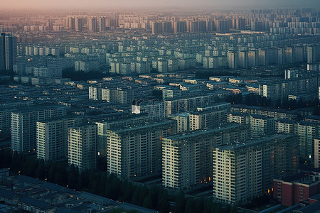 大城市大背景图片_大城市的鸟瞰图，前景是建筑物