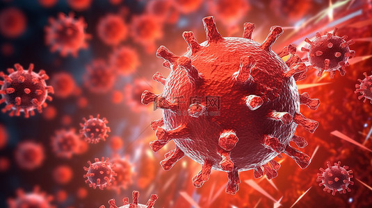 病毒防护背景图片_电晕病毒爆发中概念性病毒防护的 3D 渲染