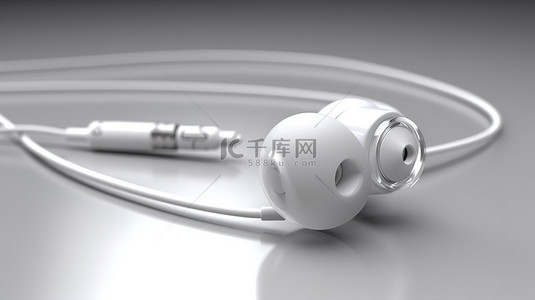 耳机数码产品背景图片_在白色环境中以 3d 形式捕获的白色耳机