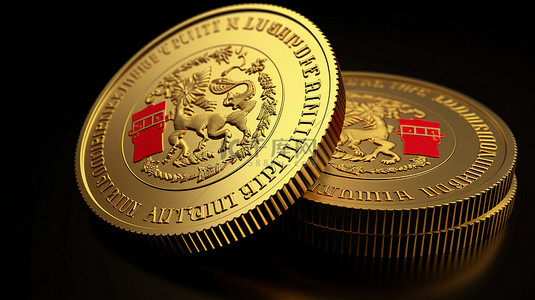 带有印度尼西亚货币卢比的 3D 金币图标