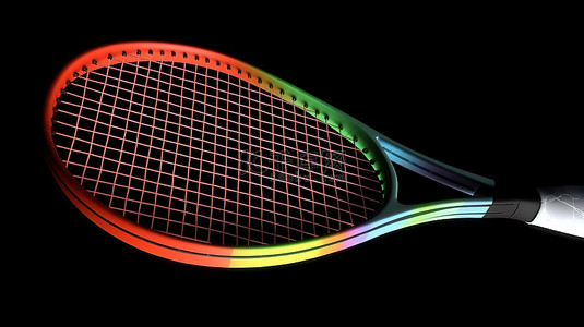 孤立的网球场景，两个相对的球拍的 3D 渲染，球位于其间