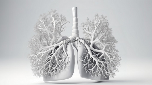 肺背景图片_3d 隔离中的白肺