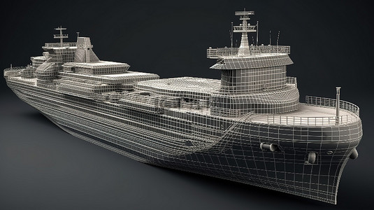 优质 3D 船舶设计，纹理哑光饰面，令人惊叹的三维渲染