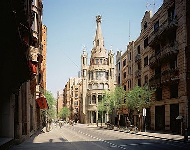街道的图片背景图片_巴塞罗那街道的图片