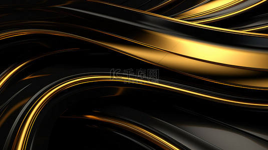 金色和灰色背景图片_金色和黑色线条注入 3D 渲染背景