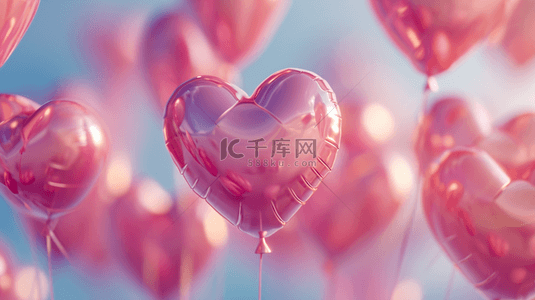 唯美漂亮粉红色儿童爱心氢气球图片17