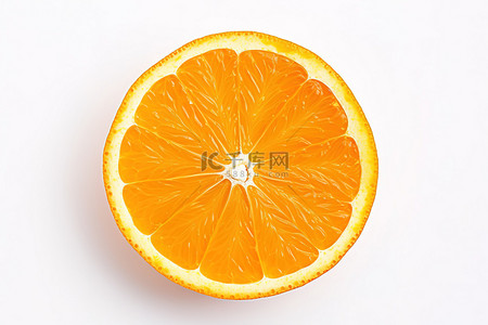 橙子柑橘背景图片_白色背景上躺着一片橙子