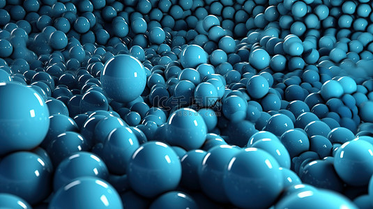 通过 3D 渲染技术创建的蓝色抽象球体背景