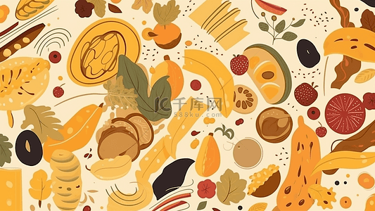 水果海报背景绿色背景图片_食物美食色彩海报