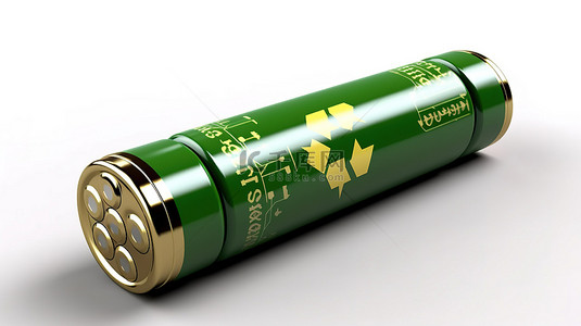 白色污染的背景图片_生态友好的电池处理白色背景，3D 渲染绿色箭头围绕可充电电池