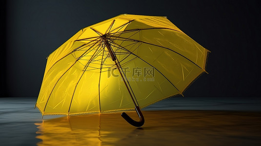 阳光黄色3D雨伞