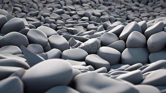 不规则形状混凝土石头的 3d 渲染
