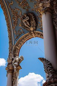 凯旋门背景背景图片_建筑物的拱门