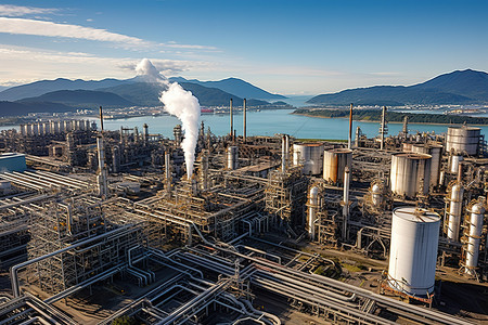园区背景图片_大型炼油厂的鸟瞰图