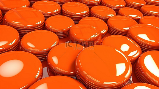 充满活力和光泽的橙色销售背景与 3d% 圆圈