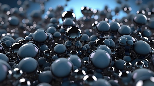 具有黑色气泡背景的现代 AI 公司抽象技术的时尚 3D 插图
