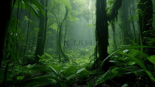 绿色热带背景图片_森林热带树叶植物自然风景