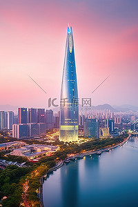 我在韩国时看到的高耸的摩天大楼