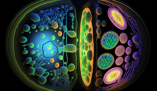 暖色光背景图片_微生物光效彩色背景