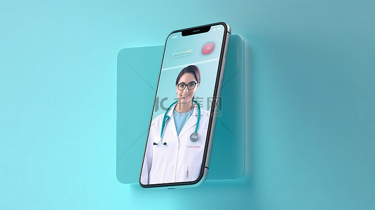来电手机背景图片_在线医学概念的卡通风格 3D 插图，以智能手机屏幕上医生的来电为特色