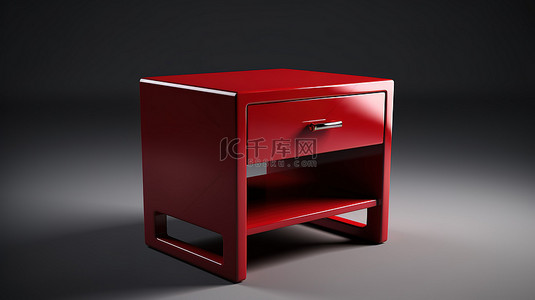 红色单色床头柜 3d 图标