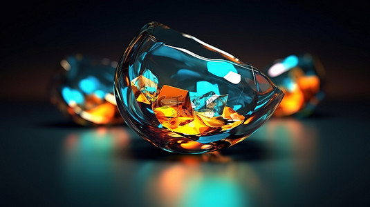 色散效应呈现 3D 玻璃形状