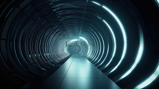 无限通行 4k uhd 抽象 3D 隧道插图