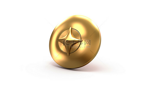 金按钮战争的孤立 3D 插图